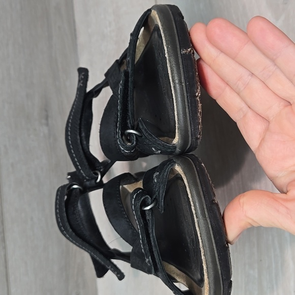 Ecco Women's Hook&loop Leather Strappy Black Sandals Shoes Sz 40/9-9.5 - Picture 4 of 12